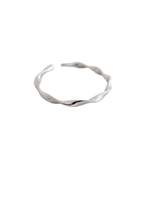 Anel de prata esterlina 925 irregular minimalista tamanho livre
