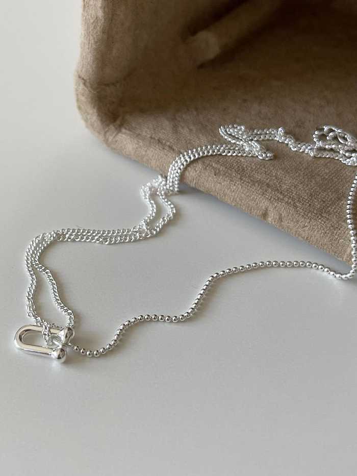 925 Sterling Silber geometrische Vintage mehrsträngige Halskette