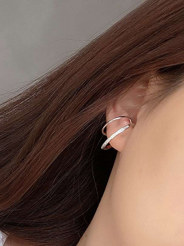 925 Sterling Silver Minimalist Double Ring Ear Clip (Single) Earring Earring