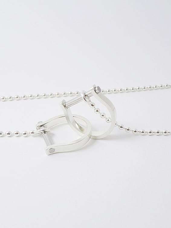 925 Sterling Silver Simple and hollow geometric Necklace