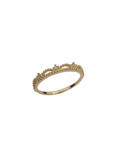 925 Sterling Silver Cubic Zirconia Crown Dainty Band Ring