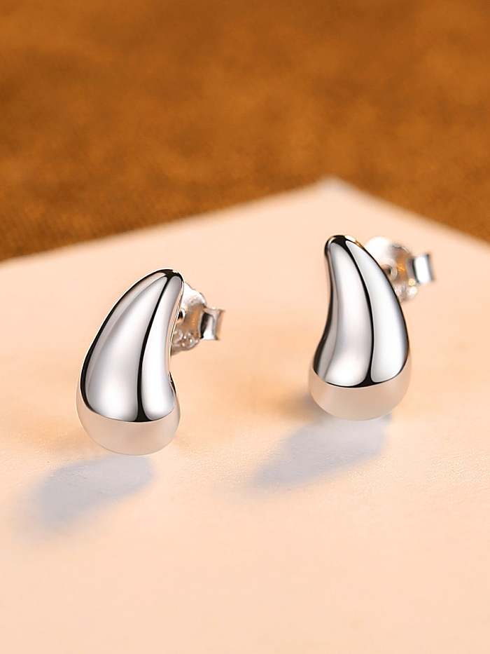 925 Sterling Silver Smooth Irregular Minimalist Stud Earring