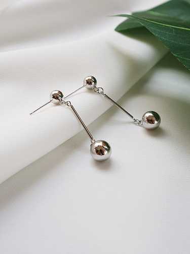925 Sterling Silver Ball Tassel Minimalist Drop Earring