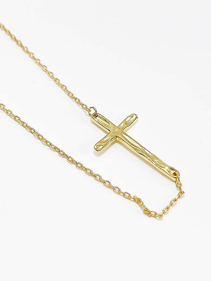 Minimalistische Halskette aus 925er Sterlingsilber mit Kreuz