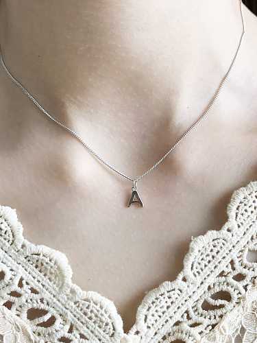 925 Sterling Silver Letter Minimalist Initials Necklace