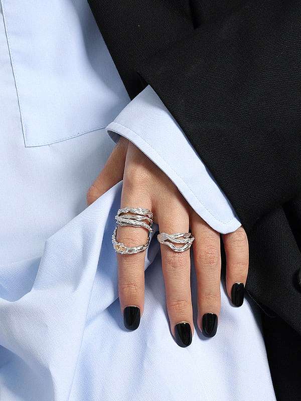 925 Sterling Silver Irregular Vintage Stackable Ring