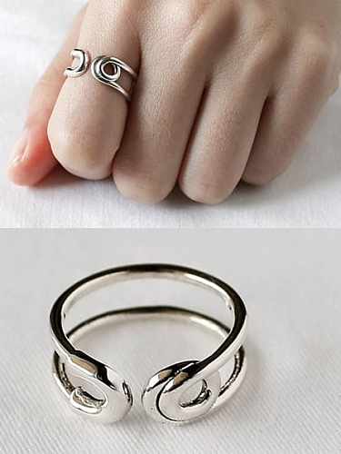 925 Sterling Silver pin free size Ring
