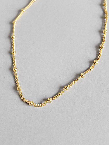 925er Sterlingsilber mit 18 Karat vergoldeten klassischen Perlenketten