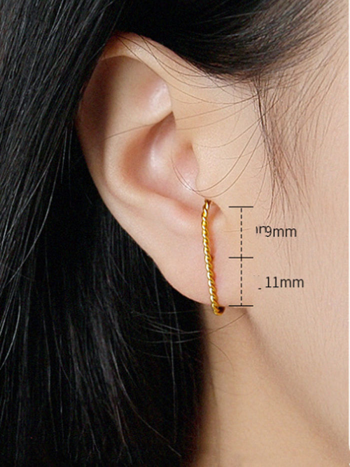 925 Sterling Silver With Hemp Flowers Personality Irregular Stud Earrings