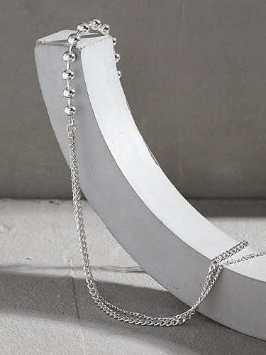 925 Sterling Silber Perle geometrische Vintage mehrsträngige Halskette