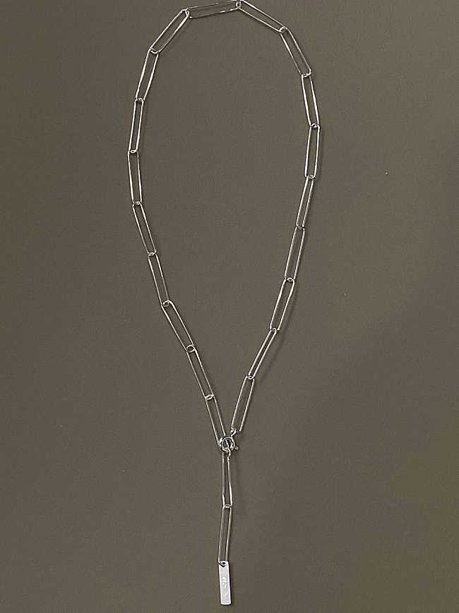 Collar de cadena calada vintage de plata de ley 925