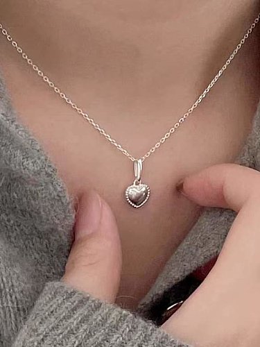 925 Sterling Silver Heart Minimalist Necklace