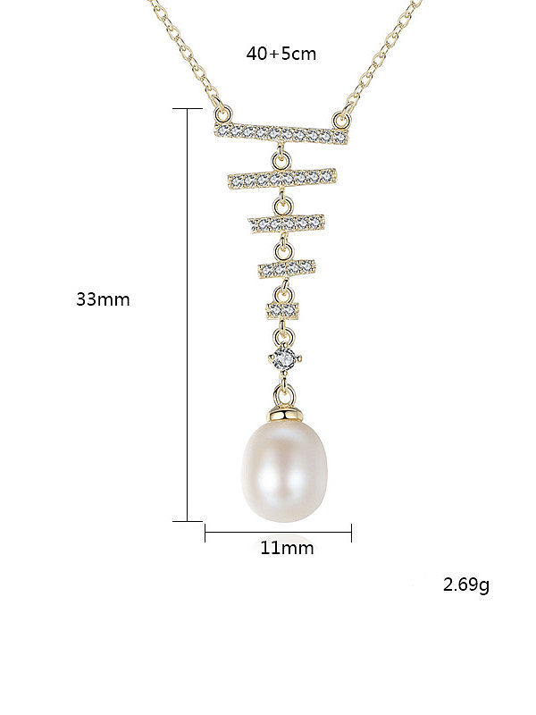l925 Sterling Silver Freshwater Pearl pendant Necklace