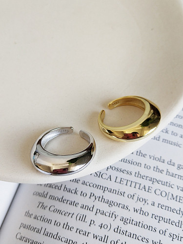 Plata de ley 925 con anillos geométricos de moda chapados en oro de 18 k