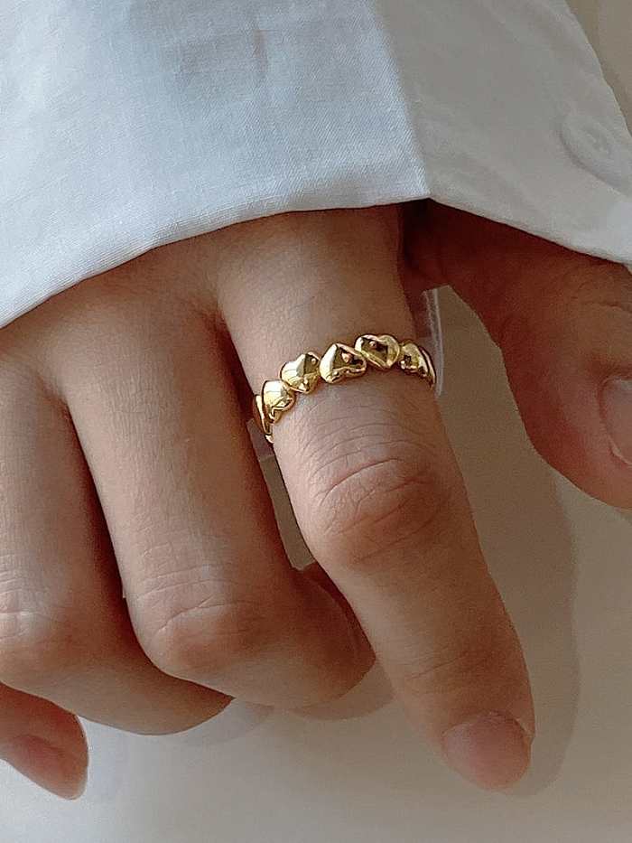 Ring aus 925er Sterlingsilber, minimalistisch, glattes Herz, freie Größe