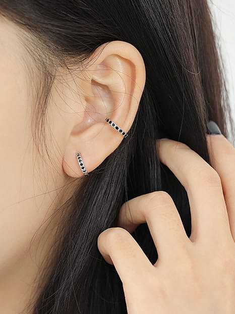 925 Sterling Silver Rhinestone Geometric Minimalist Stud Earring