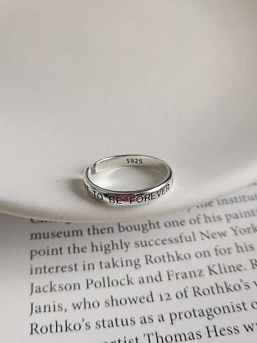 925 Sterling Silver Letter FOREVER Vintage Signet Ring