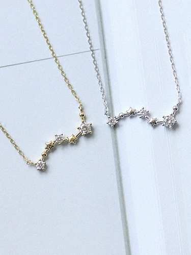 925 Sterling Silver Cubic Zirconia Star Dainty Necklace