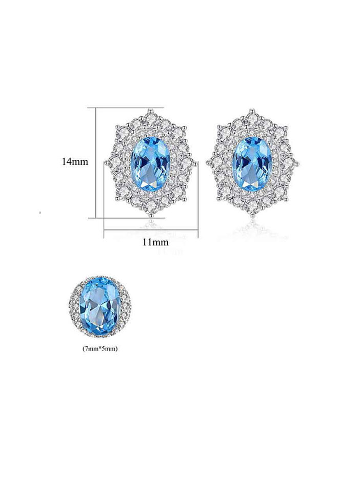 925 Sterling Silver With Platinum Plated Delicate multilateral Geometric Stud Earrings