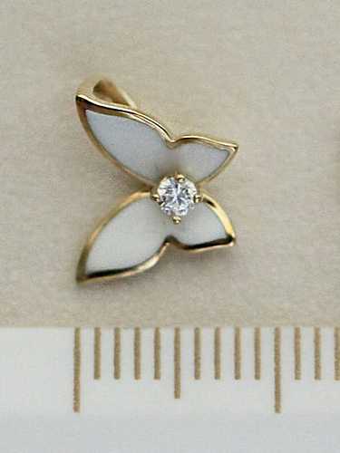 925 Sterling Silber Strass Schmetterling zierliche Halskette