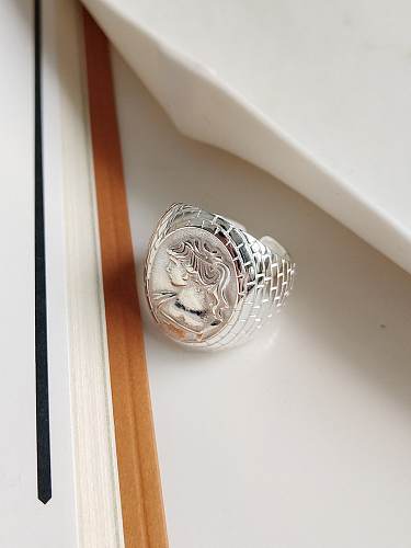 925 Sterling Silver Round Vintage Band Ring