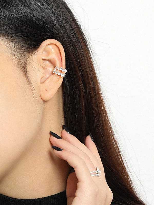 925 Sterling Silver Irregular Vintage Single Earring