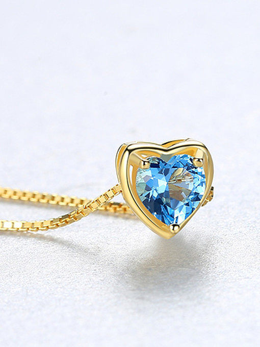 Collier minimaliste en argent sterling avec pierres semi-précieuses en forme de cœur