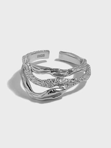 925 Sterling Silver Hollow Irregular Vintage Stackable Ring