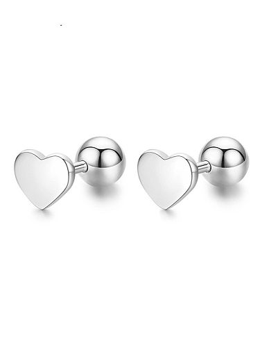 925 Sterling Silver Heart Statement Stud Earring
