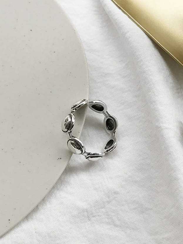 925 Sterling Silver Round Artisan Geeky Ring