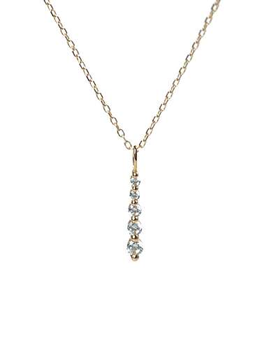 925 Sterling Silver Rhinestone Gold Geometric Dainty Necklace