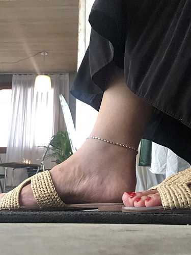 925 Sterling Silver Minimalist Olive Chain Foot Chain Anklet