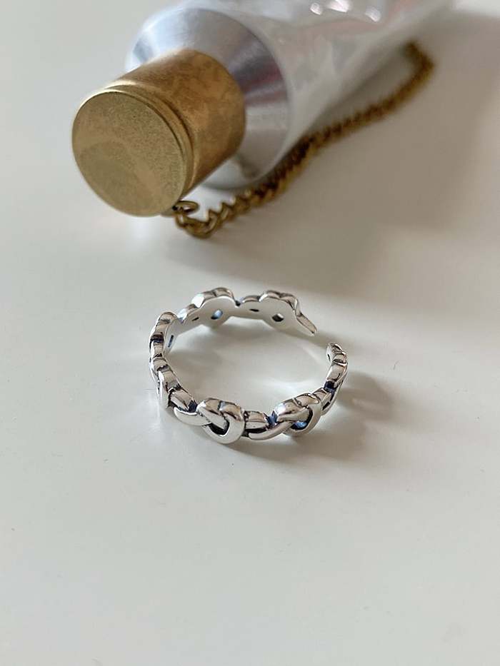 خاتم كوكتيل بسيط من الفضة الإسترليني عيار 925