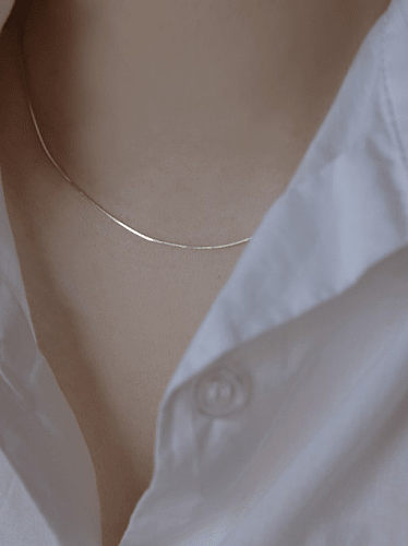 925 Sterling Silber Minimalistische Schlangenknochenkette Halskette