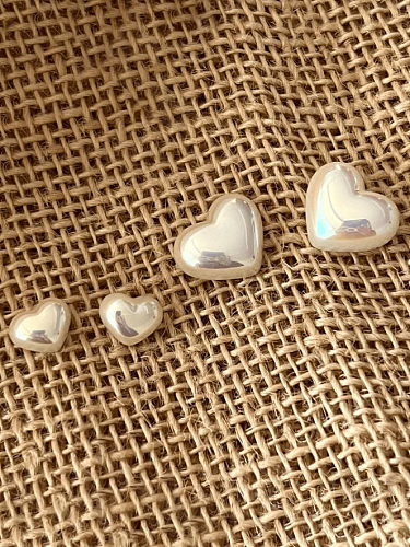 925 Sterling Silver Shell Pearl Heart Minimalist Stud Earring