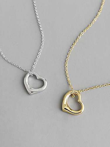 S925 Sterling Silver Fashion minimalist Heart Necklace