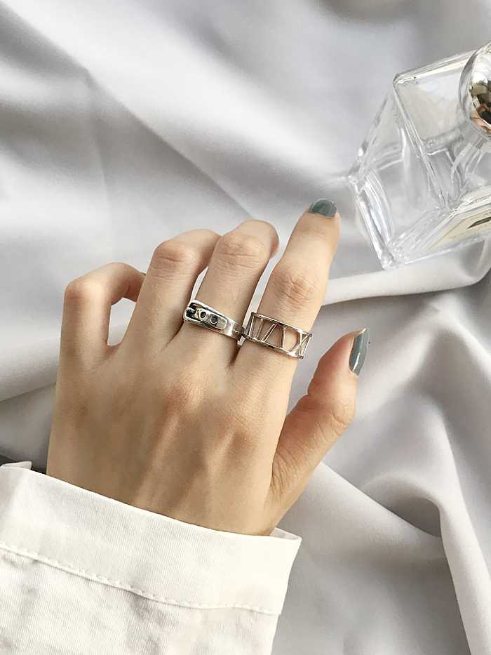 925 Sterling Silver Rome digital free size Ring