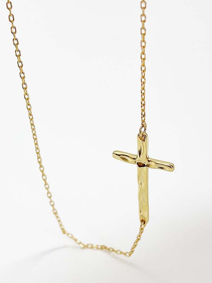 Collier minimaliste croix en argent sterling 925