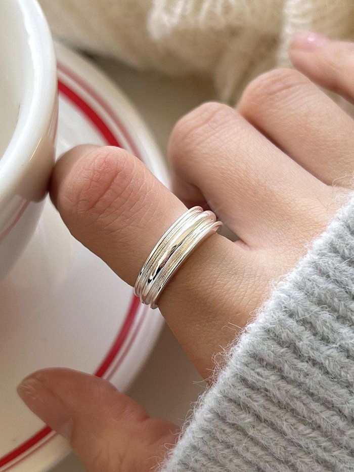 925 Sterling Silver Geometric Minimalist Band Ring