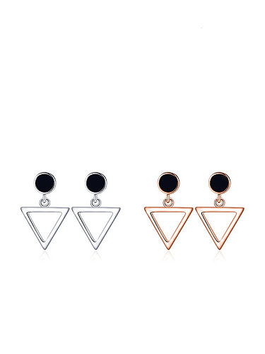 Boucles d'oreilles minimalistes triangle émaillé en argent sterling 925