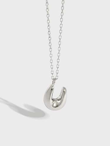 925 Sterling Silber geometrische minimalistische U-förmige Anhänger-Halskette