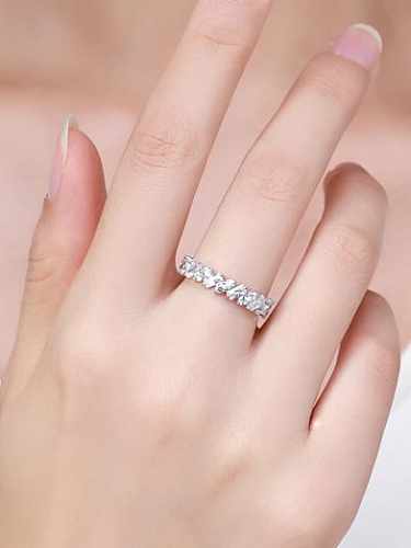 925 Sterling Silver Cubic Zirconia Geometric Dainty Band Ring