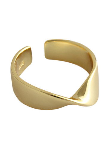 925er Sterlingsilber mit glänzenden, schlichten, unregelmäßigen Ringen in freier Größe