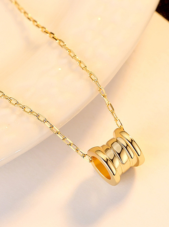 Collares geométricos de plata de ley 925 con personalidad chapada en oro
