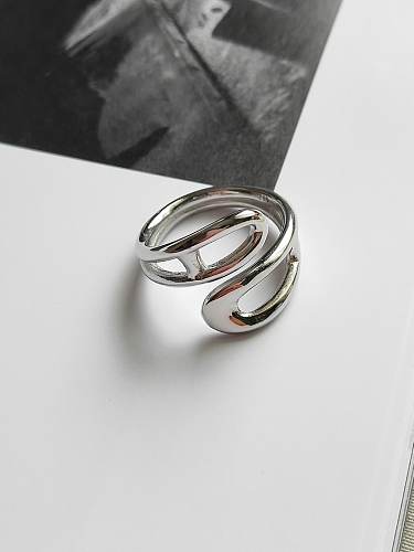 Hohler, unregelmäßiger, minimalistischer Midi-Ring aus 925er Sterlingsilber