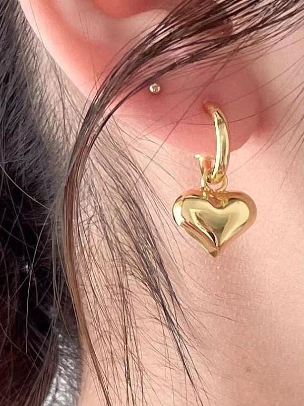 Boucles d'oreilles pendantes vintage coeur en argent sterling 925