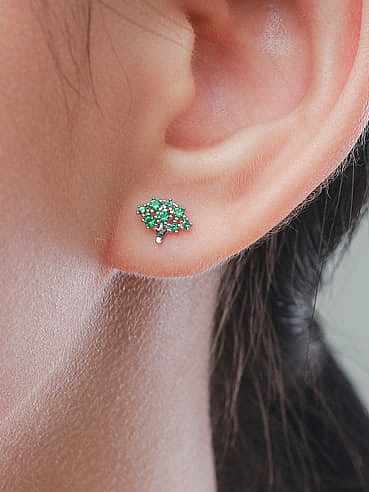 Boucles d'oreilles mignonnes en argent sterling 925 avec zircons cubiques
