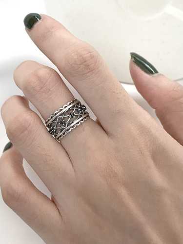 925 Sterling Silver Retro Lace free size Ring