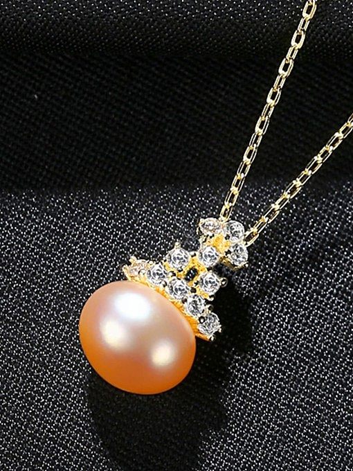 Collier minimaliste de couronne de perles d'eau douce en argent sterling 925
