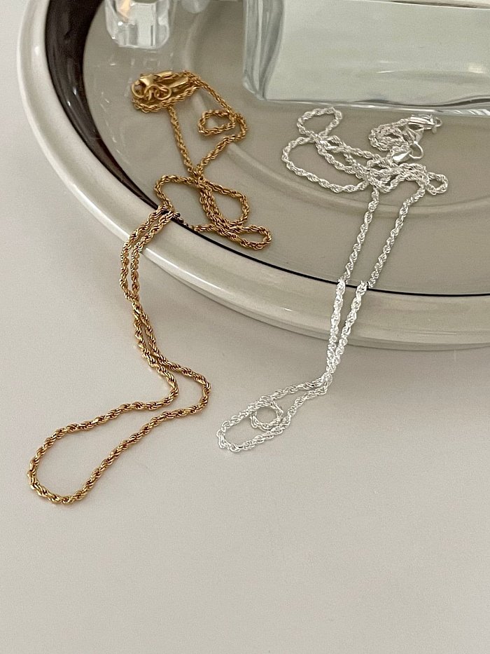 925 Sterling Silver Geometric Minimalist Irregular Chain Necklace